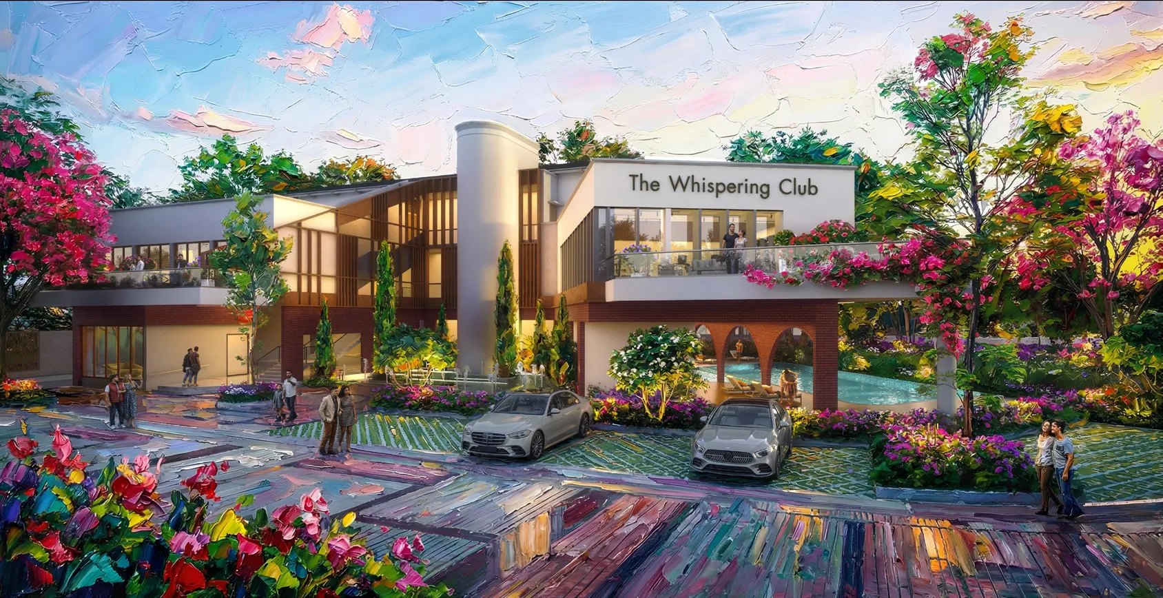 The Whispering Club clubhouse with swimming pool at NVT Villas, A Life in Bloom, Varthur